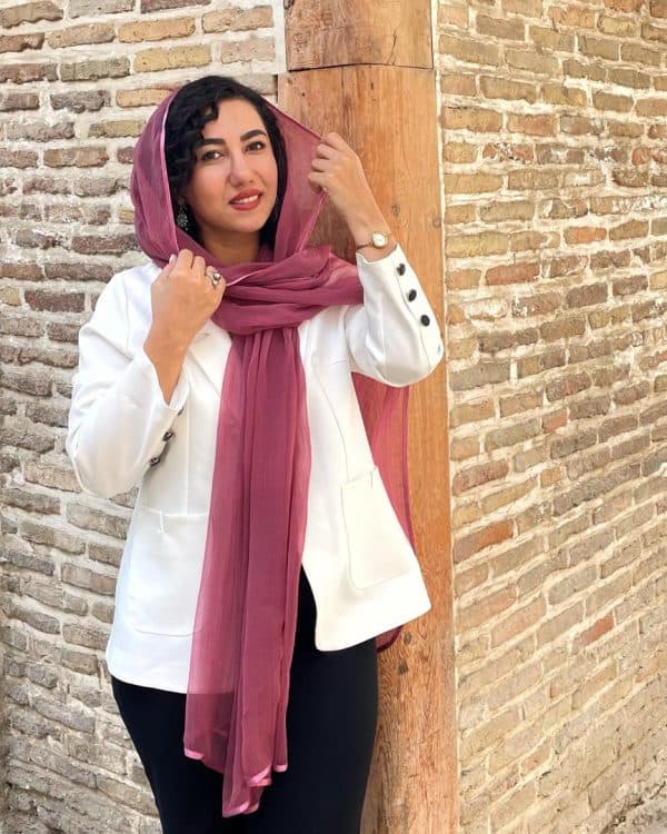 شال حریر نخ گاندوزی