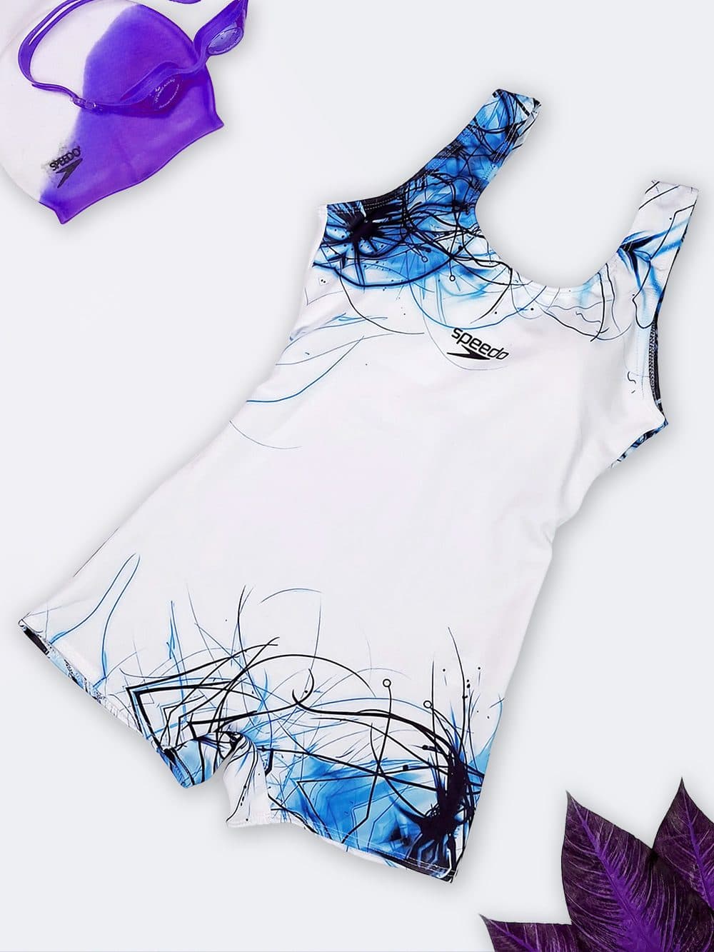 مایو زنانه پادار نیمه پوشیده زنانه کاپدار برای استخر برند اسپیدو ( Speedo ) ضد کلر