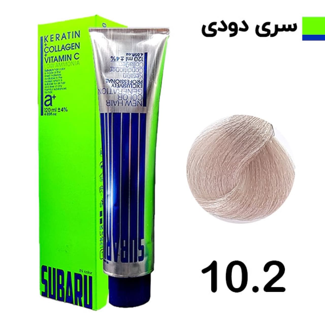 رنگ مو سوبارو شماره 10.2 حجم 120 میلی لیتر رنگ بلوند دودی بسیار روشن