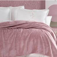 پتو یک نفره نرم یاتاش اولنا صورتی