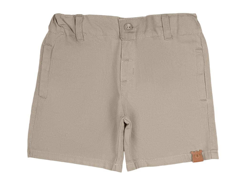 شلوارک کتان پسرانه رنگ خاکی پاپو papo