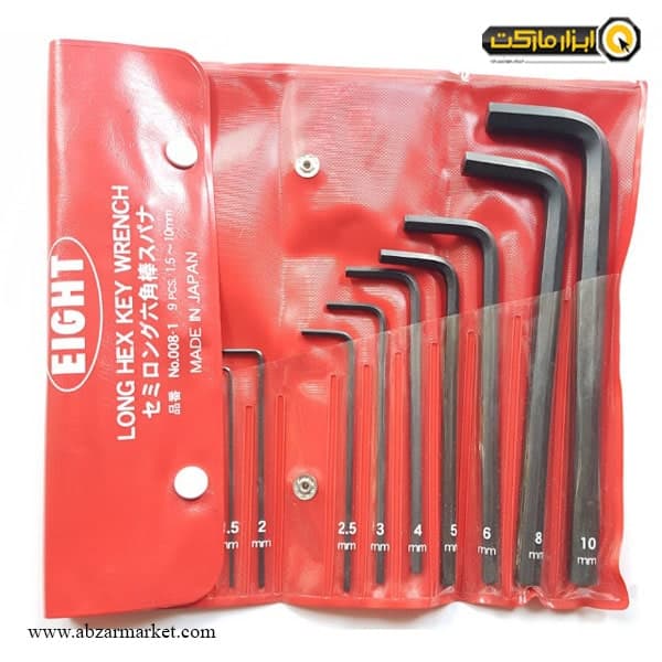ست آچار آلن شش گوش ایت بلند 9 عددی مدل 008-1