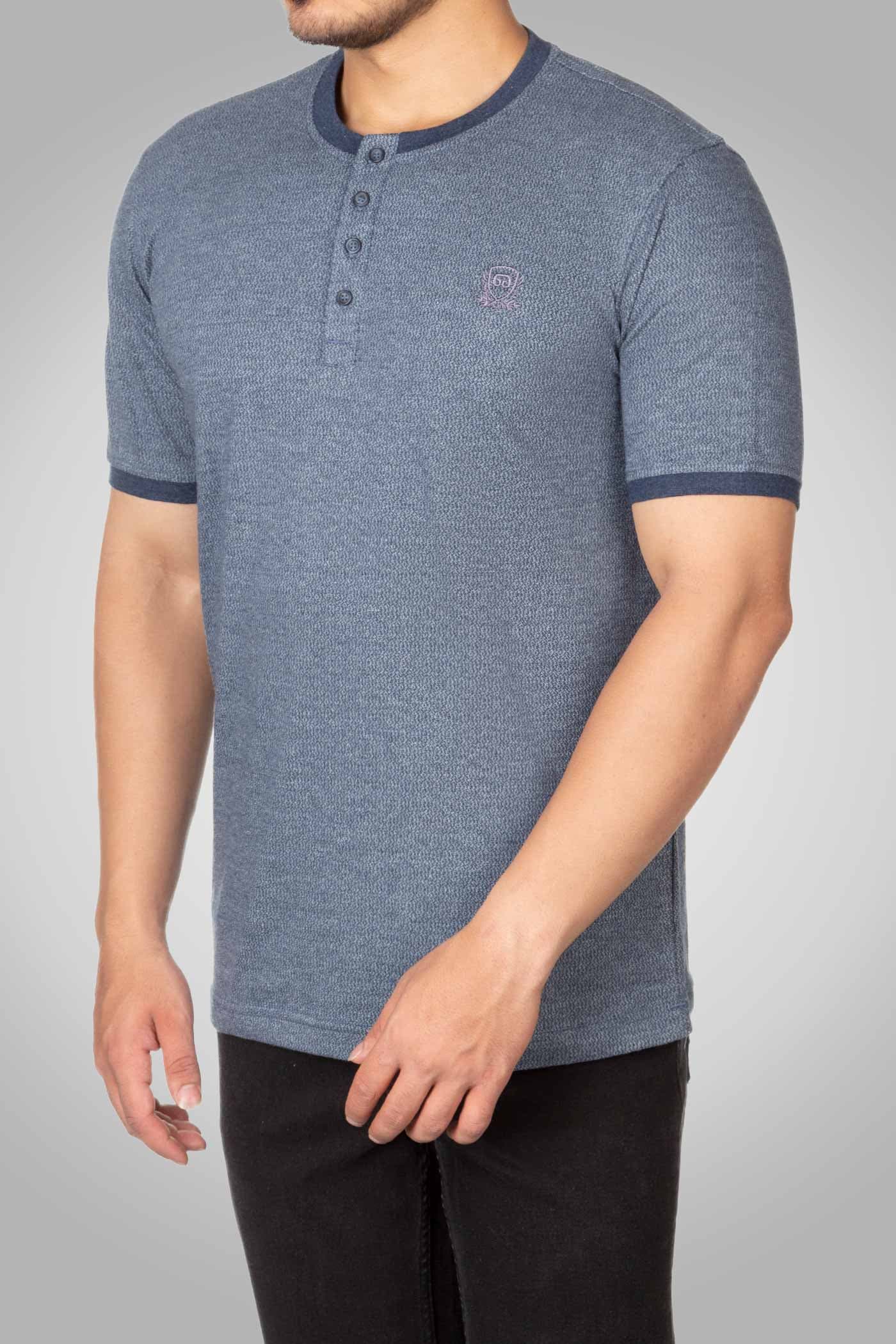 تی شرت یقه گرد دکمه دار 160113