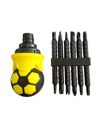 ست 13 عددی سری پیچ گوشتی و جغجغه مشتی ضامندار ARIO