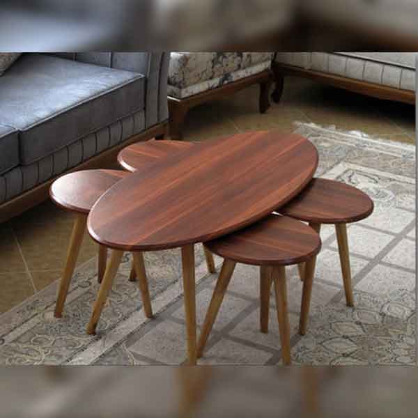 میز و عسلی پنج تکه بیضی