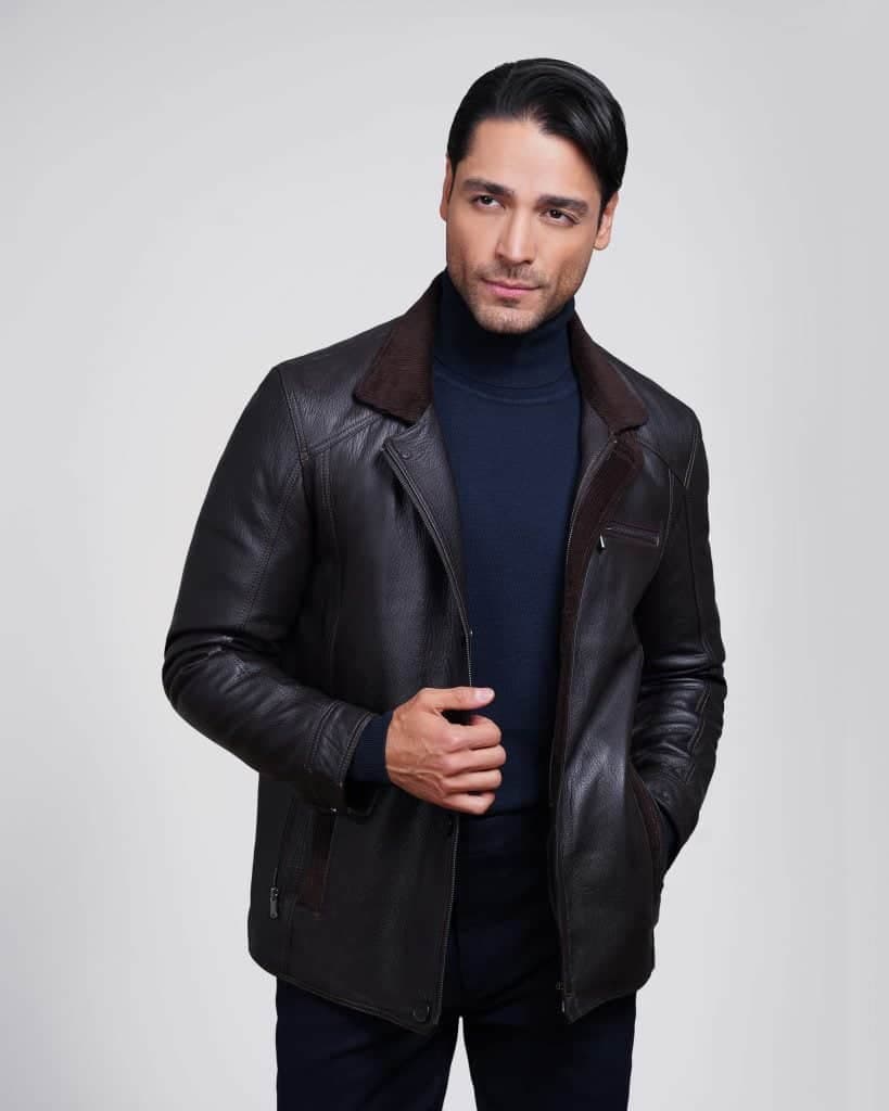 کاپشن چرم مردانه فایو