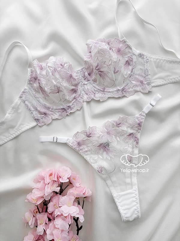 ست گیپوری فنردار ژینا رنگ یاسی کد 25128