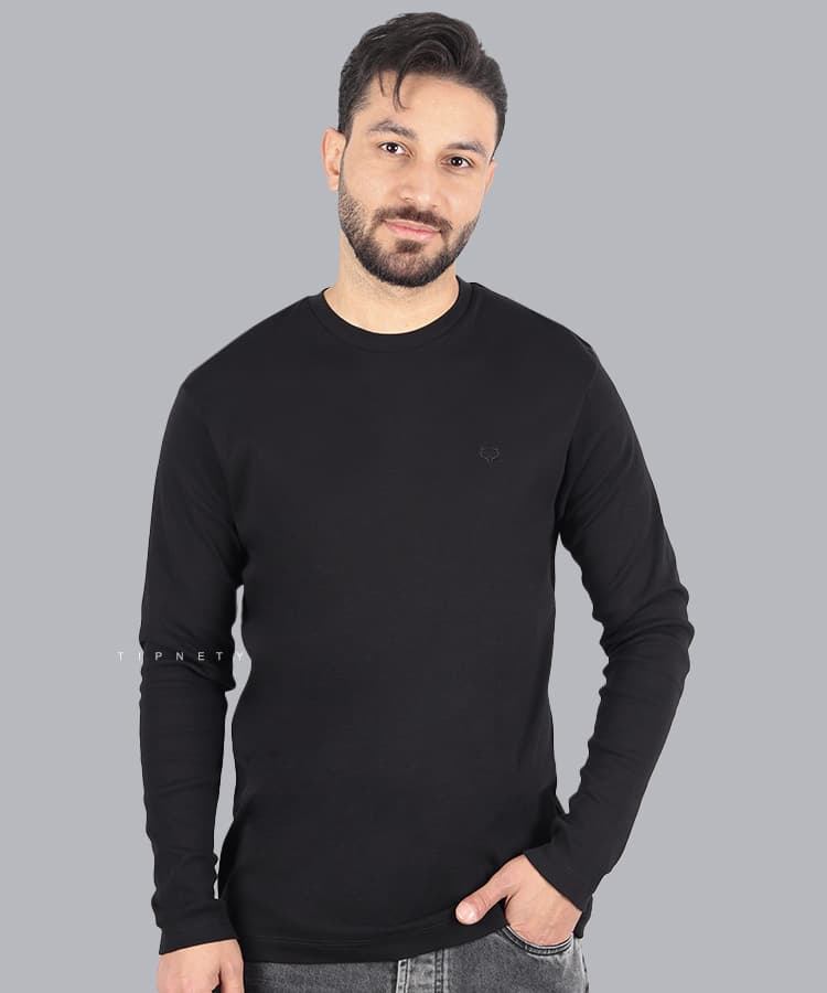 تیشرت مردانه آستین بلند مشکی 5017