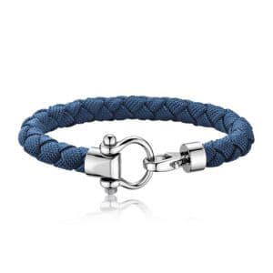 دستبند بافت طرح امگا آبی تیره کد B43