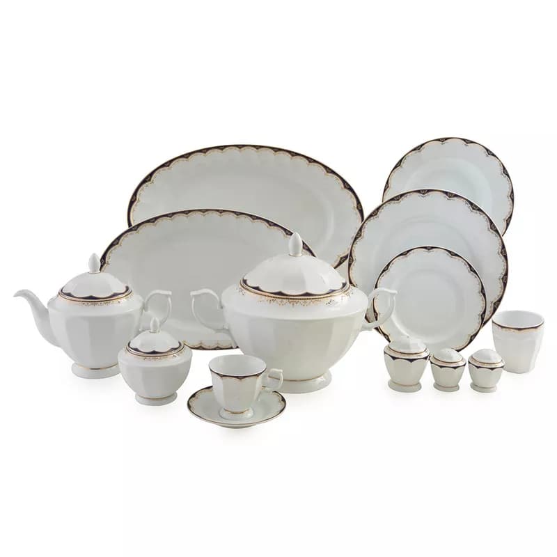 سرویس چینی زرین 12 نفره کامل النور (103 پارچه)