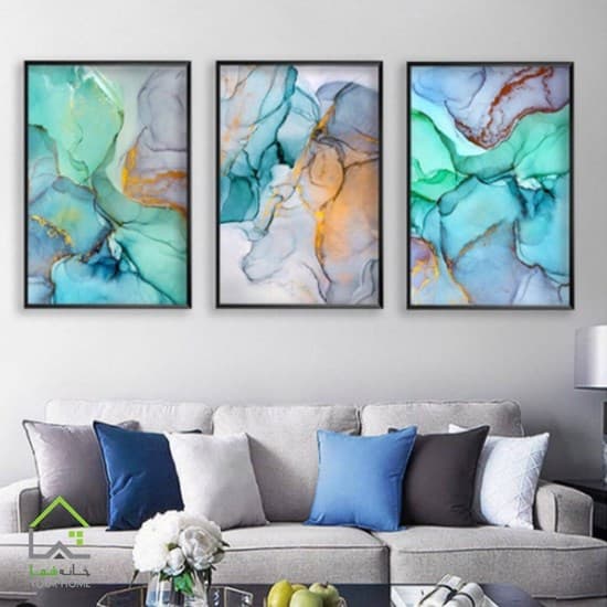 تابلو لوکس دیواری 3 تکه طرح آبرنگی