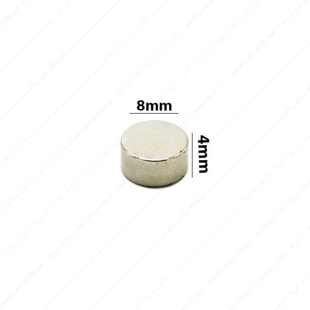 آهنربا استوانه نئودیمیوم قطر 8 ارتفاع 4 میلی متر