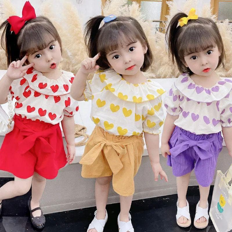 ست شومیز و شلوارک قلبی