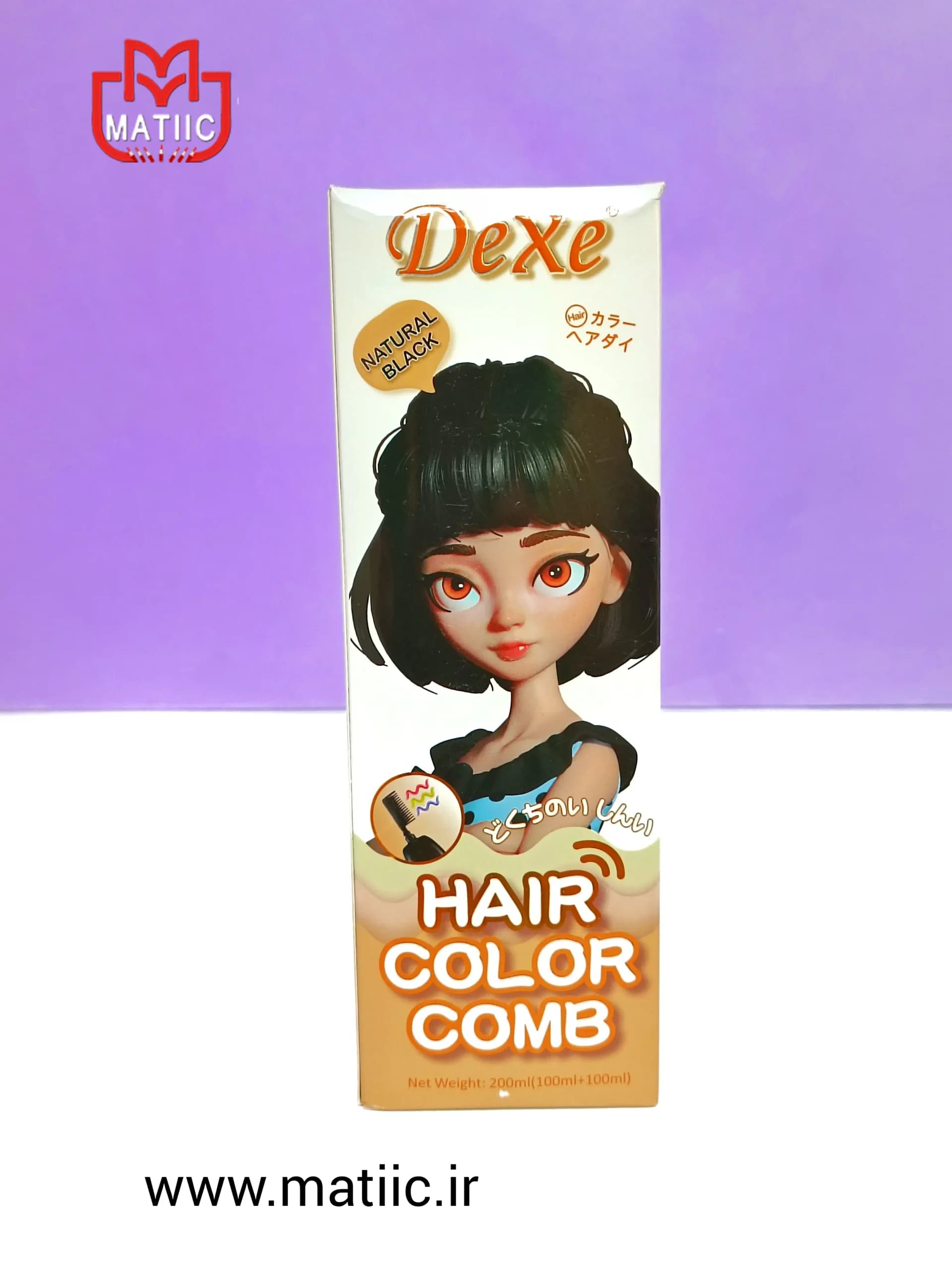 شامپو رنگ مو شانهدار دکسی (DEXE) مشکی نچرال