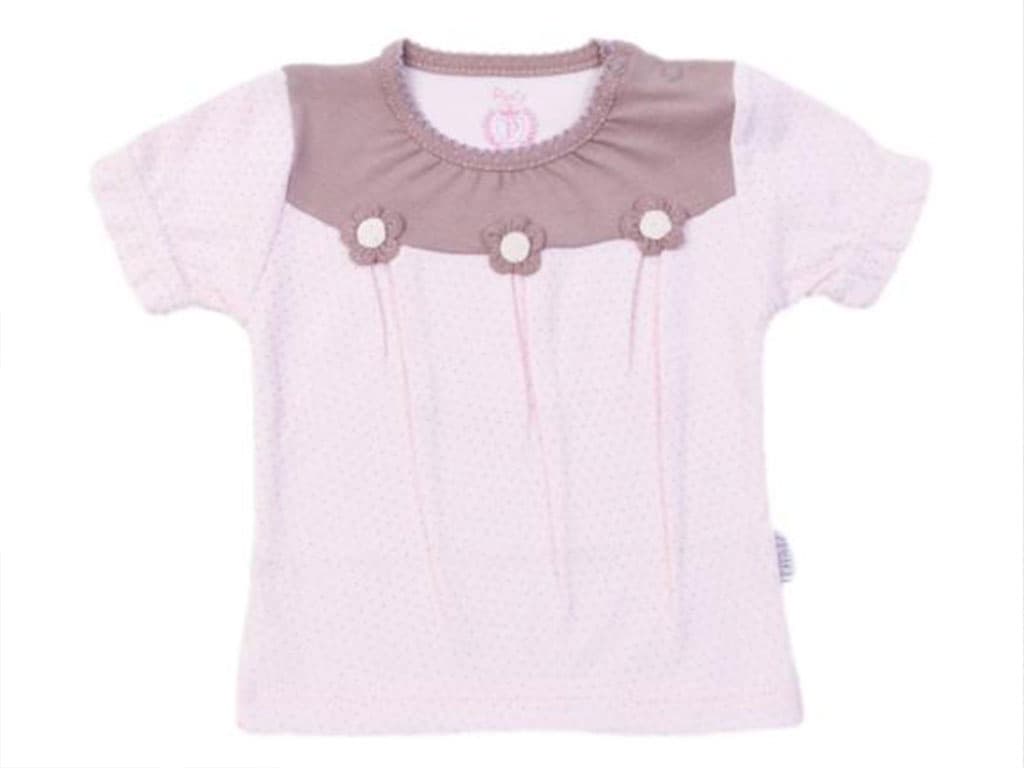 بلوز آستین کوتاه نوزادی دخترانه طرح یاس پاریز Pariz