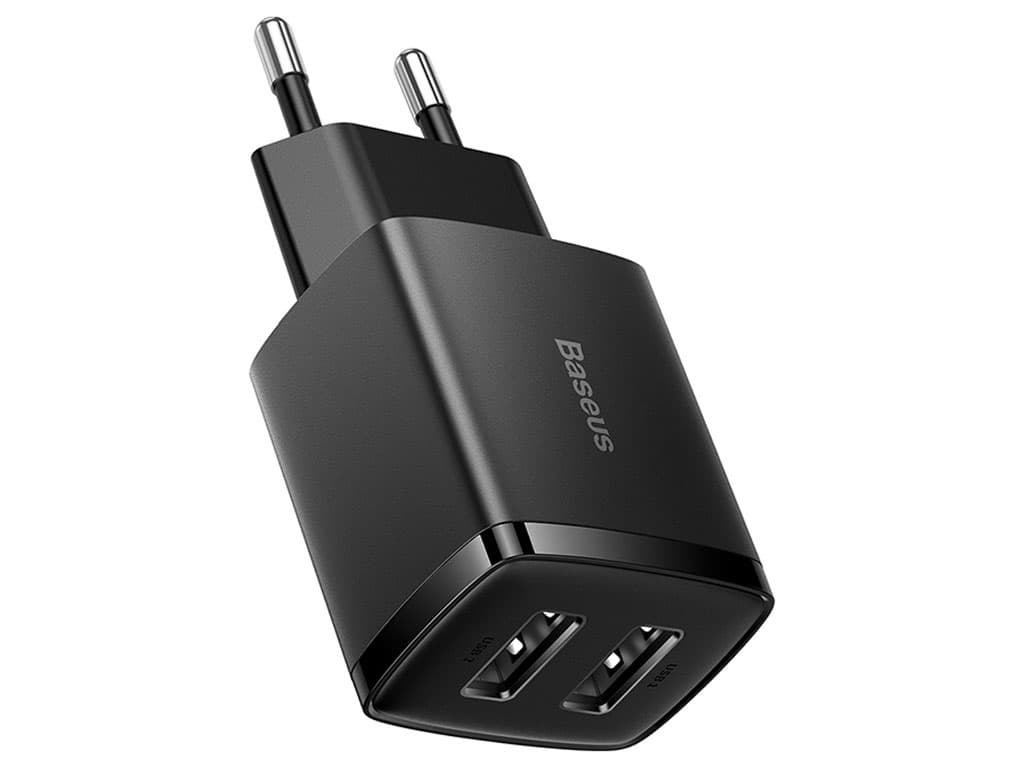 شارژر دیواری یواسبی 10.5 وات بیسوس Baseus Compact Charger 2U EU CCXJ010201