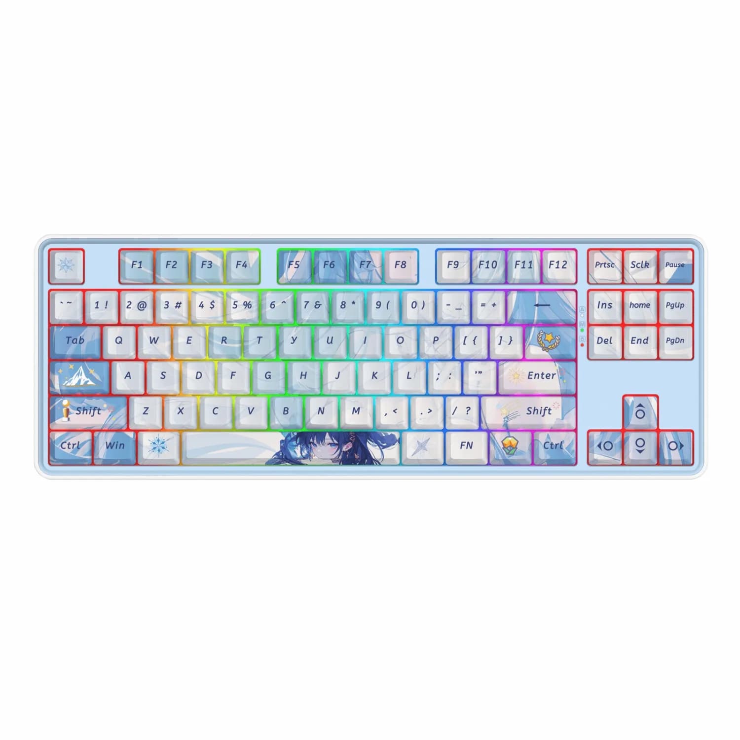 کیبورد Redragon Star Blade K707 Pro Wireless - White Blue Purple