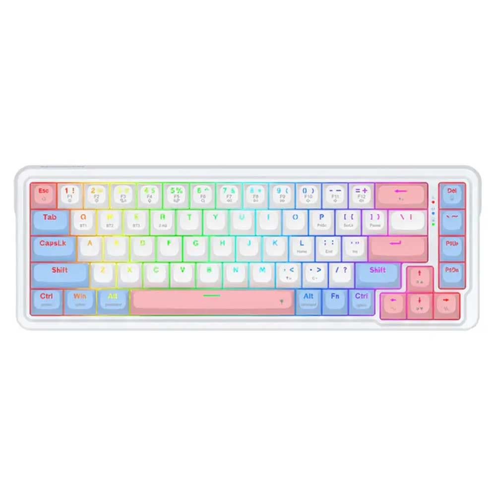 کیبورد Redragon K709 Nova Pro - White Blue Pink