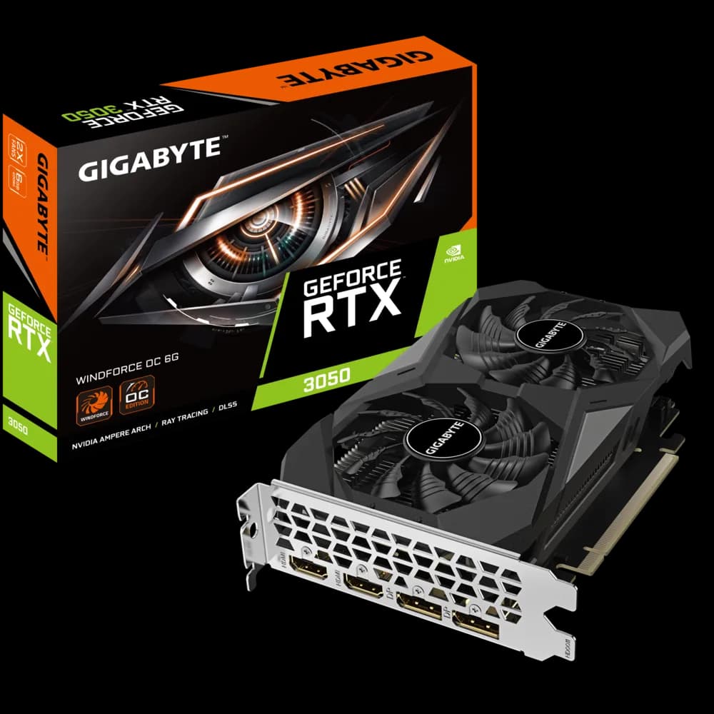 کارت گرافیک گیگابایت مدل GeForce RTX 3050 WINDFORCE OC 6G