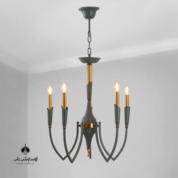 لوستر آویز 846/5 نورسازان 5 شعله طوسی