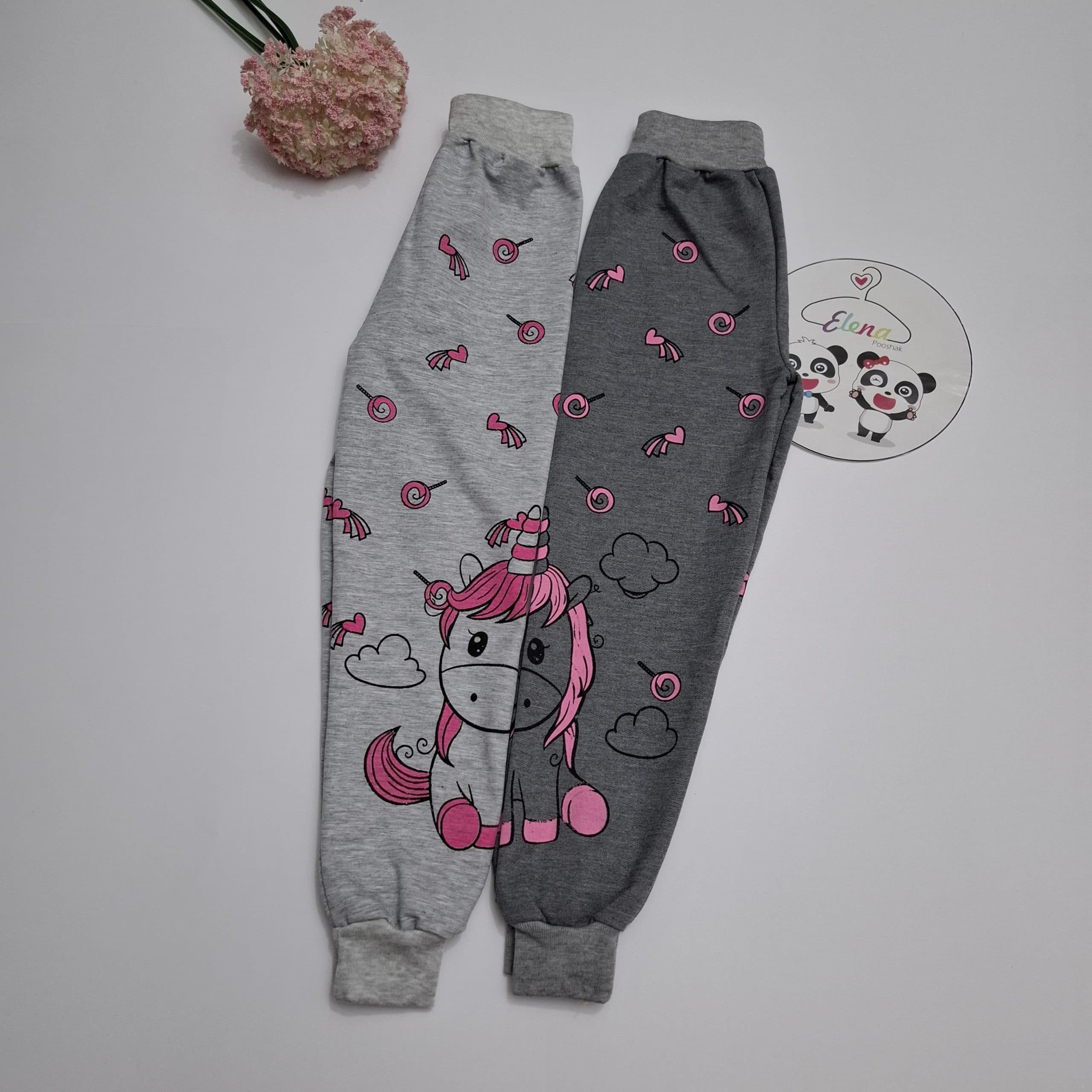 شلوار راحتی دخترانه طرح یونیکورن مناسب 5 تا 12 سال شناسه :699