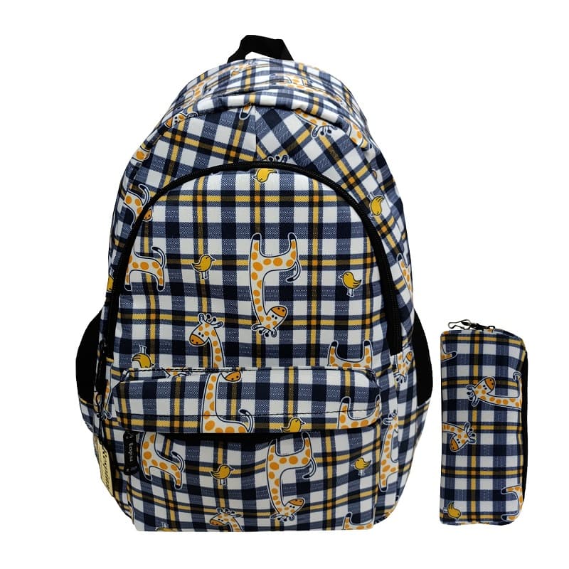 کیف مدرسه دخترانه مدل زرافه giraffe با جامدادی (برند respina)