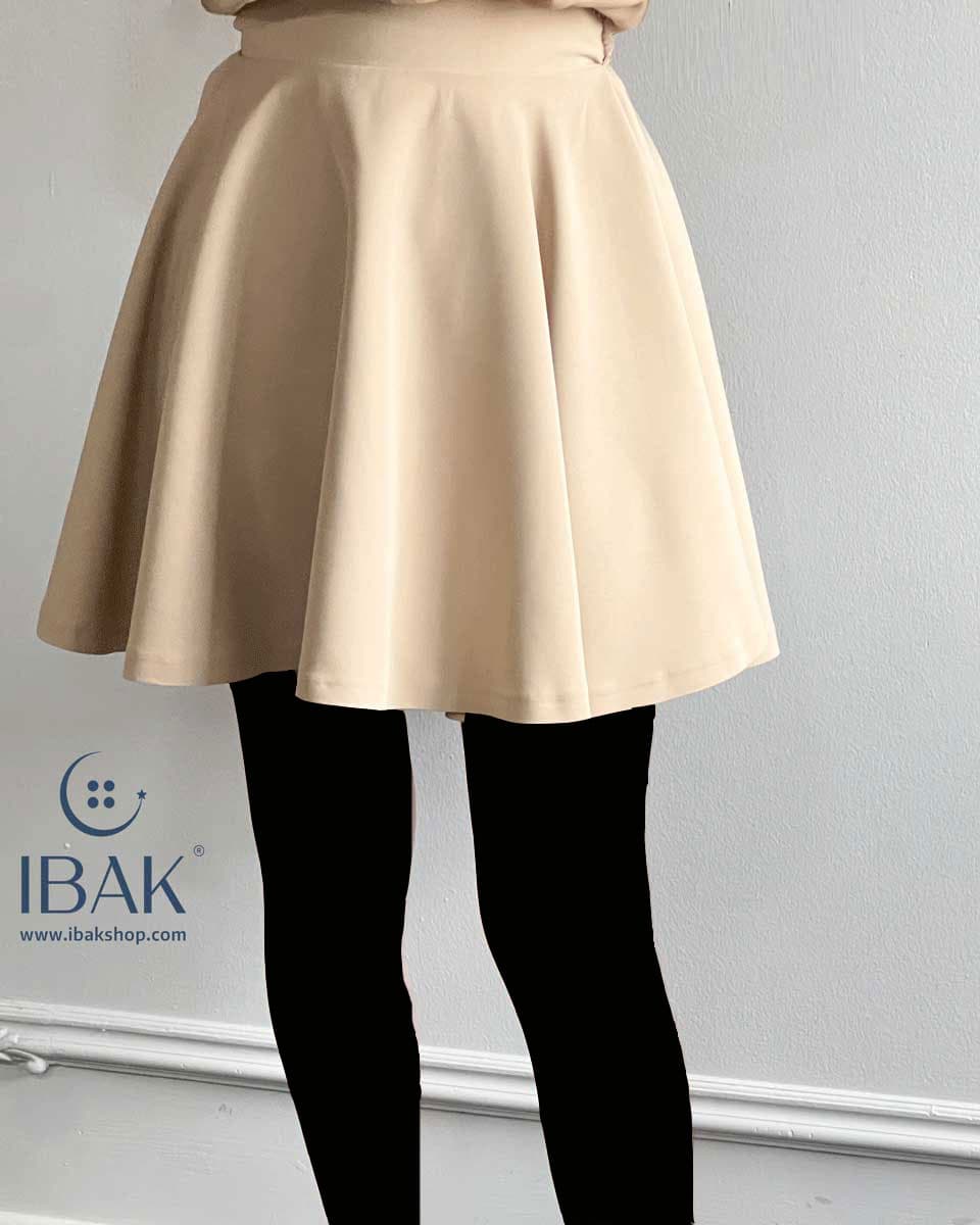 دامن کلوش کوتاه کرپ