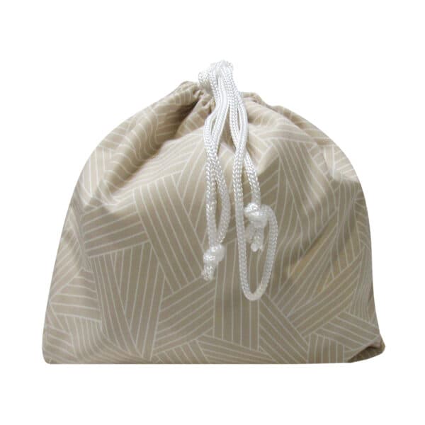 ماتیاس کیسه بند دار زمینه کرم طرح خطوط سفید متوسط