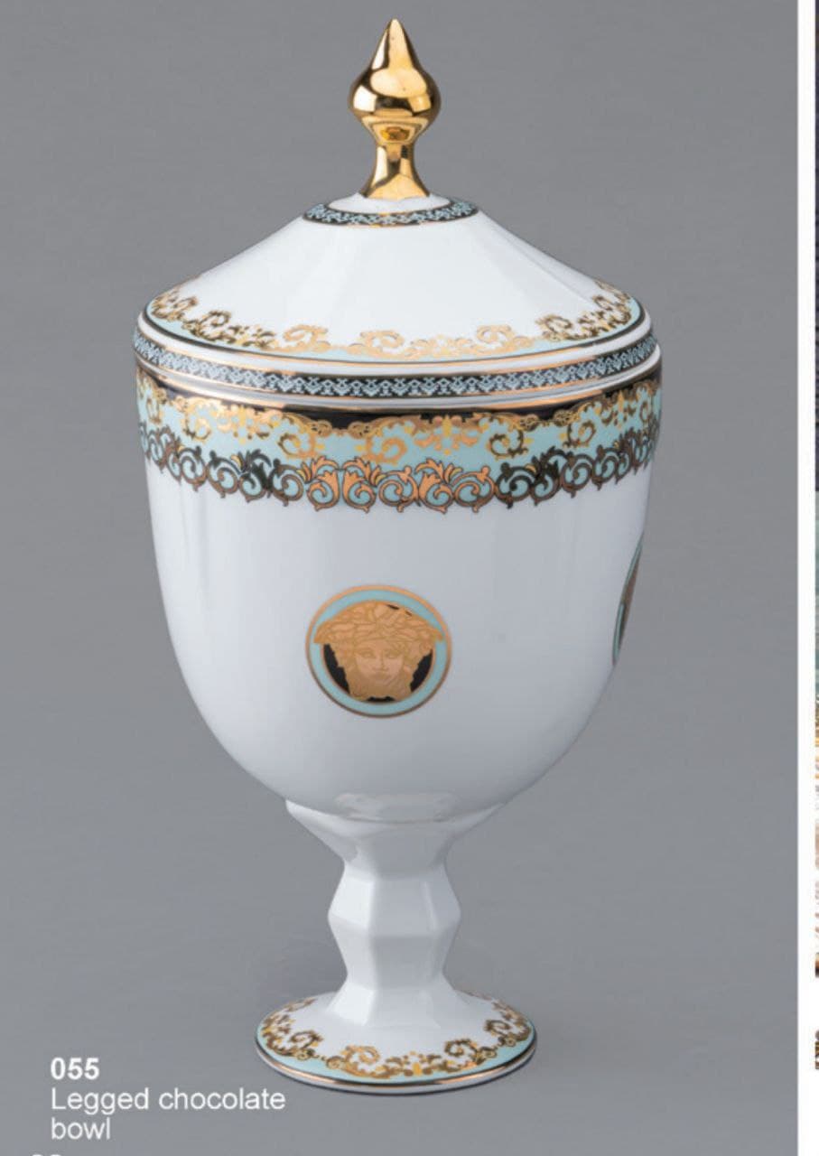 شکلات خوری چینی پایه دار بزرگ