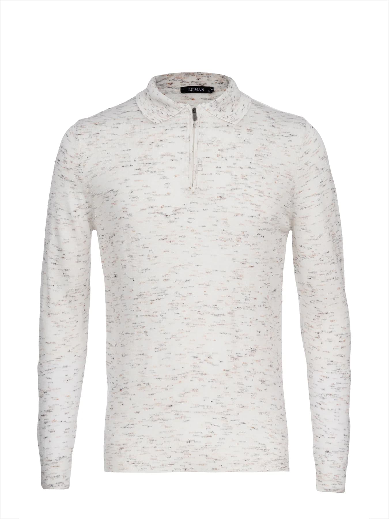 پولوشرت سفید یقه دار نیم زیپ آستین بلند 5