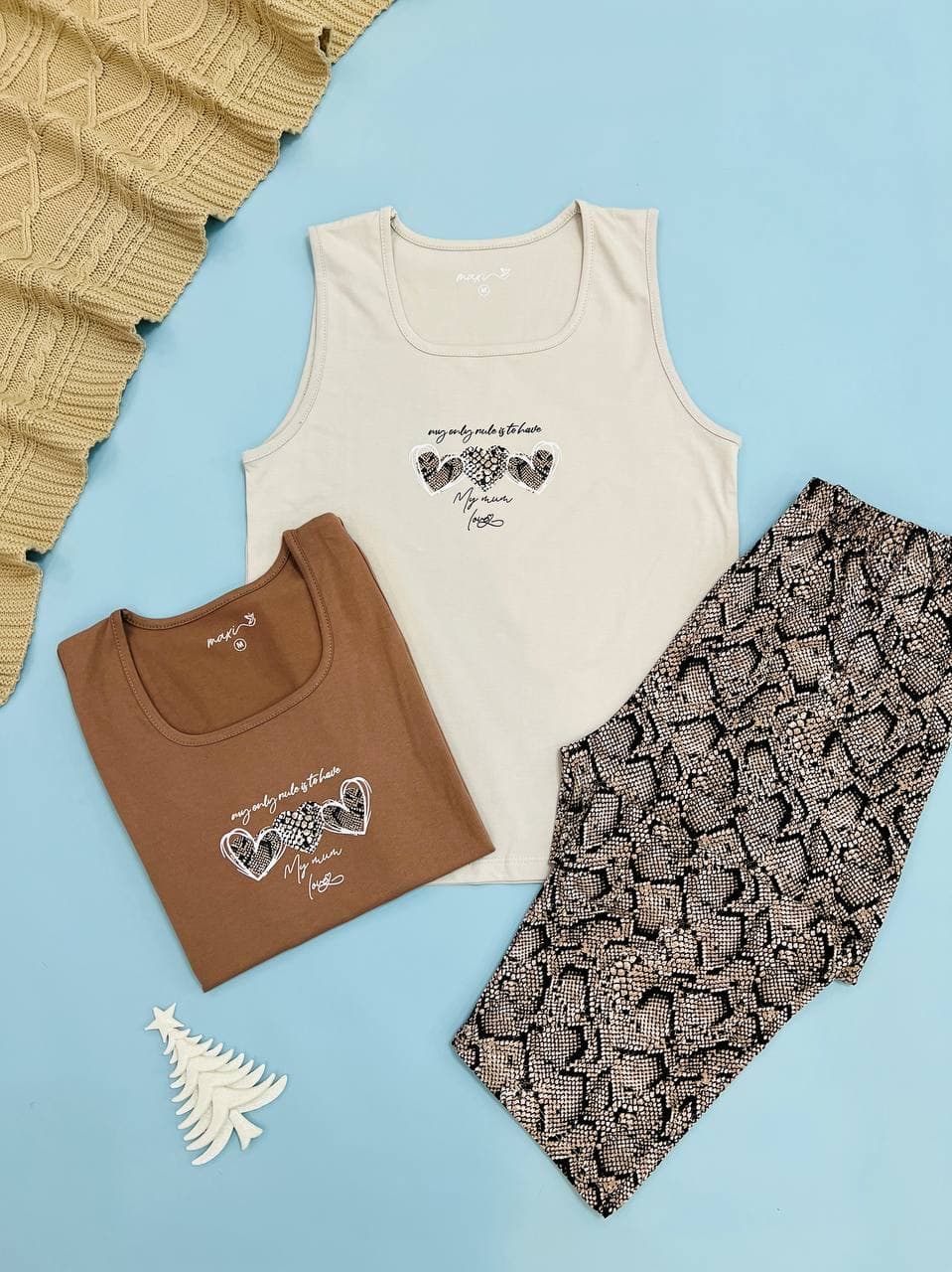 تاپ و شلوارک قلب پلنگی