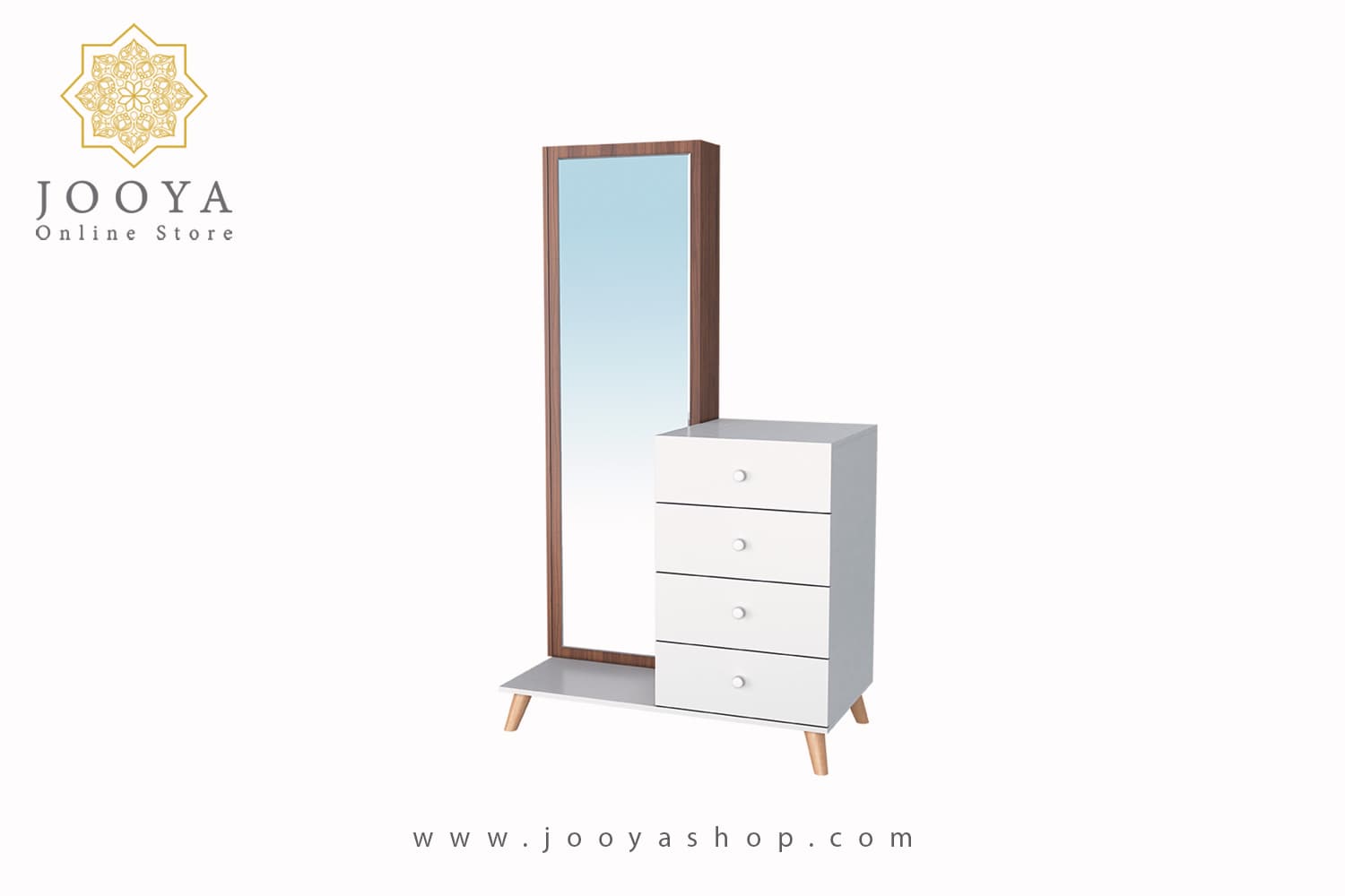 میز آرایش ساده با آینه قدی ام دی اف ایلکا مدل TM 136