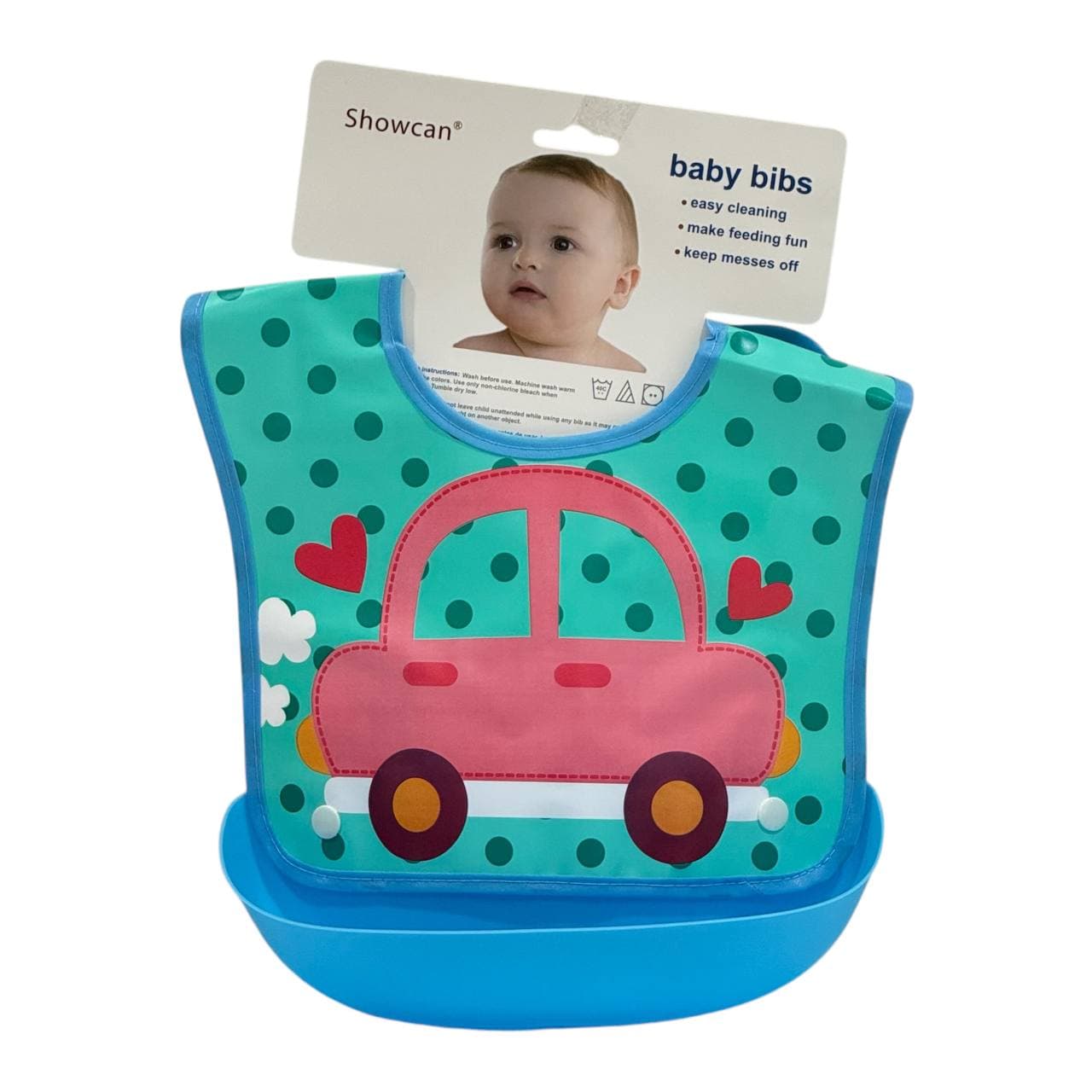 ظرف غذای کودک به همراه پیشبند طرح ماشین