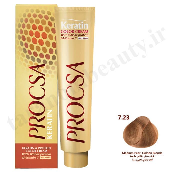 رنگ مو پروکسا بلوند صدفی طلایی متوسط 7.23
