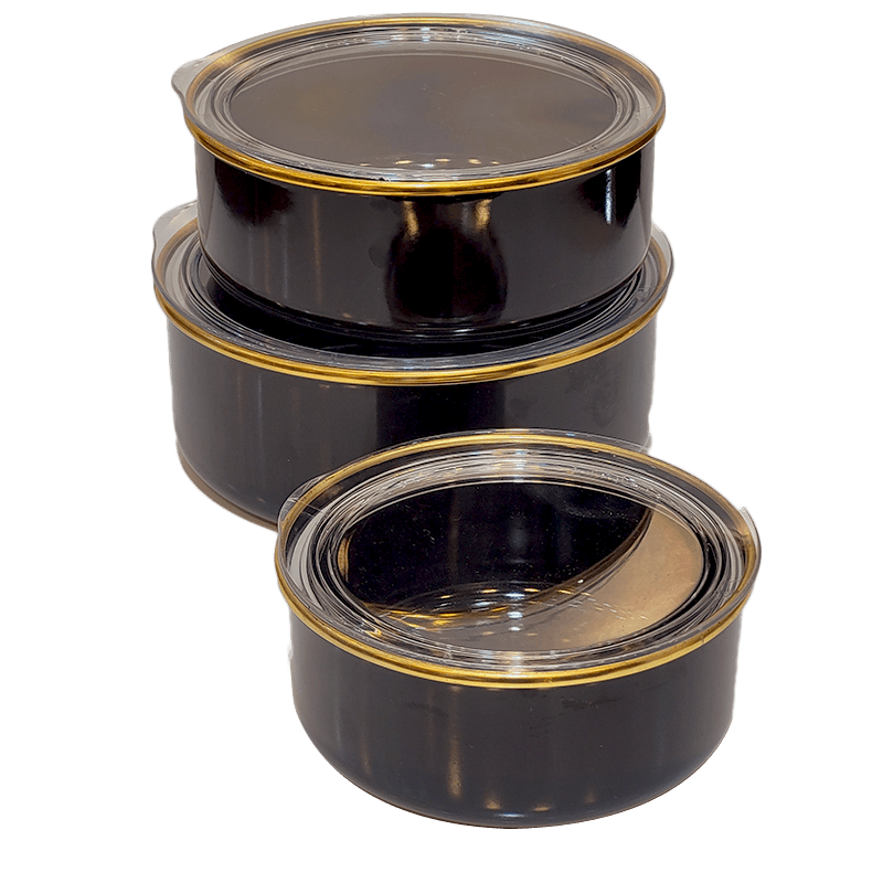 ظروف سه تکه درب دار لعابی فریزر