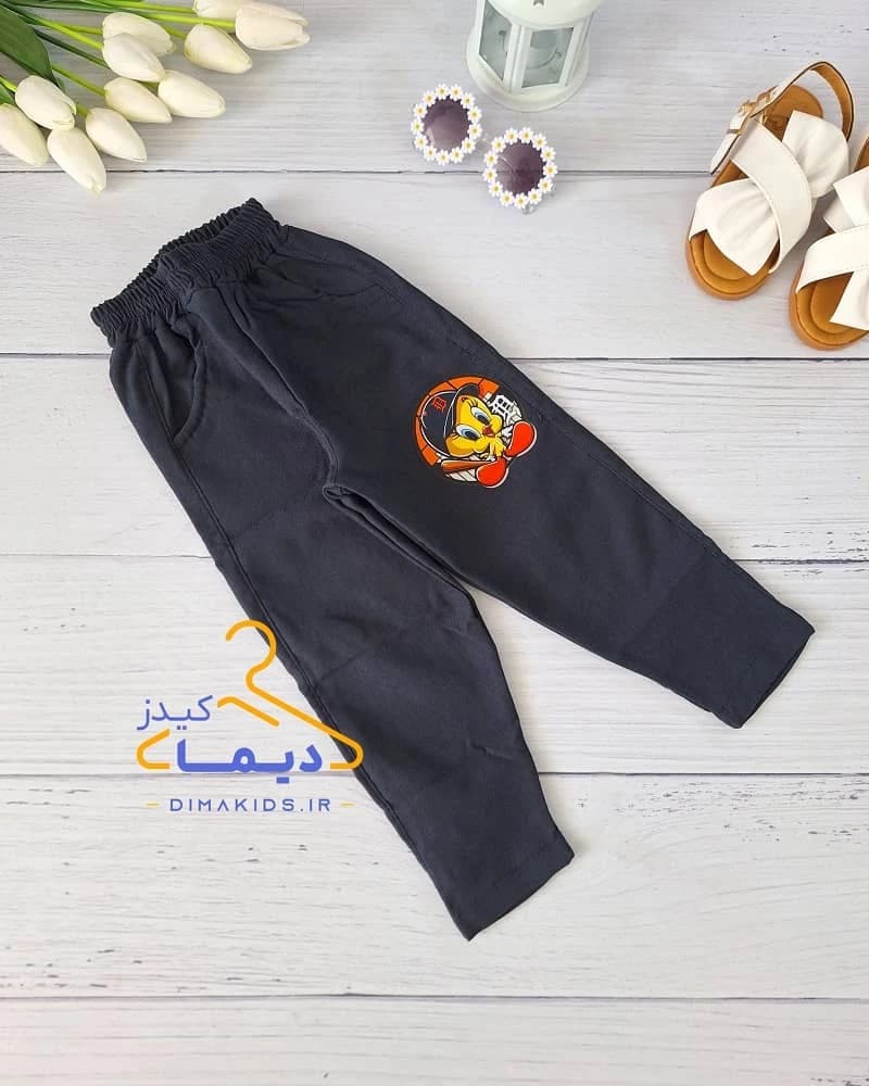 شلوار کتان سرمه ای طرح چاپی برمودا