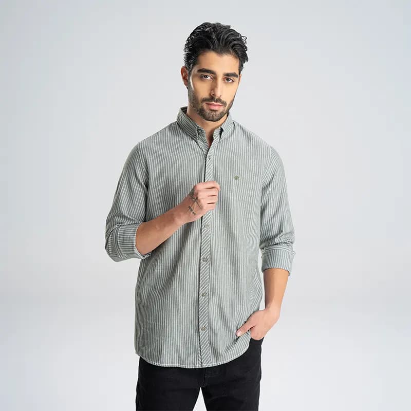 پیراهن مردانه آستین بلند راه راه پریمو 200603