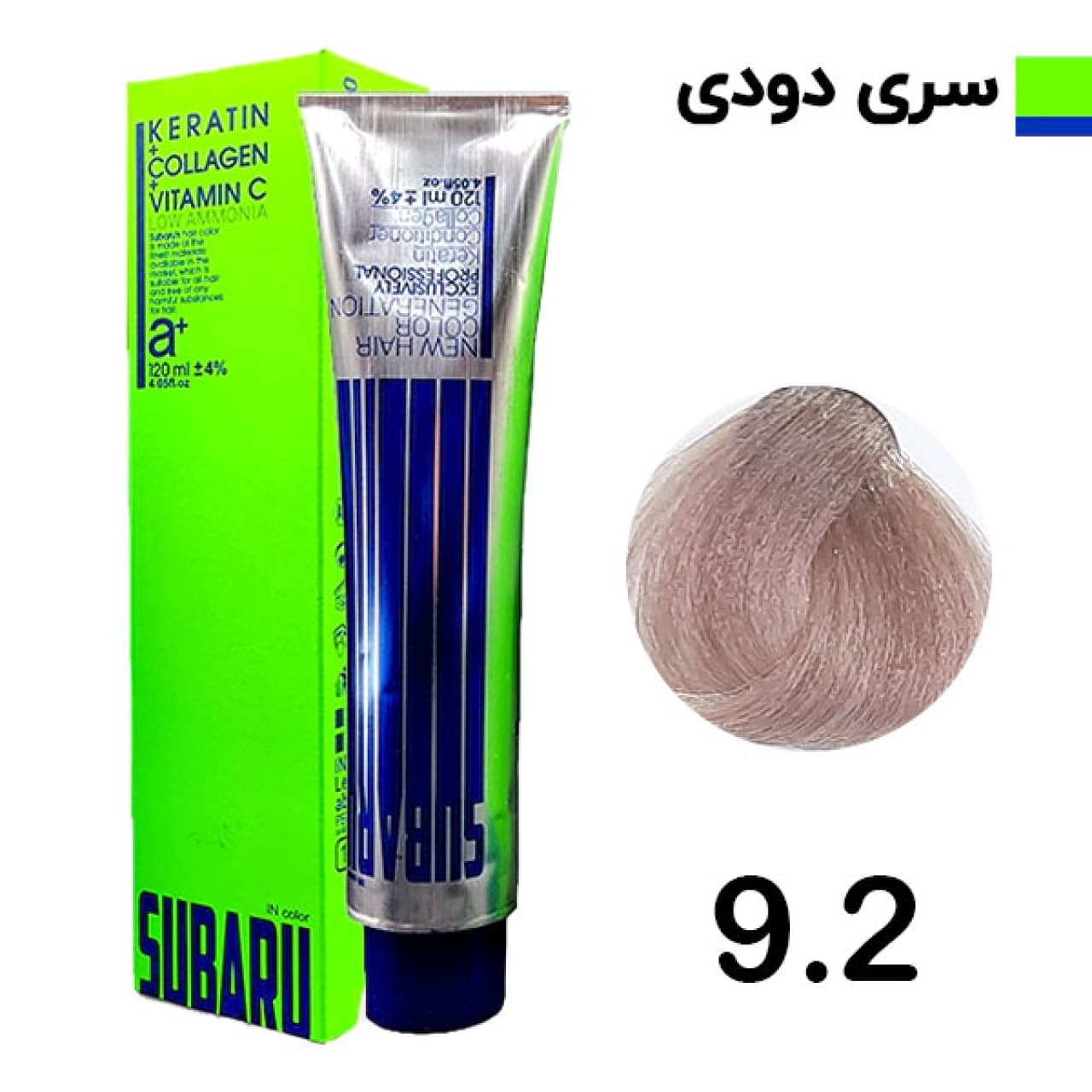 رنگ مو سوبارو شماره 9.2 حجم 120 میلی لیتر رنگ بلوند دودی خیلی روشن