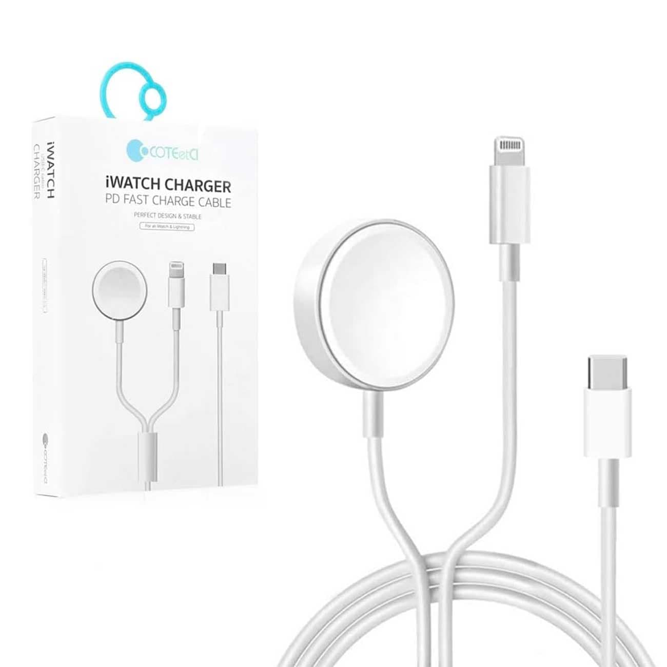 کابل شارژ لایتنینگ و شارژر بی سیم مگنتی اپل واچ سری اسای/8/7/6/5/4/3/2/1 کوتسی 26002
