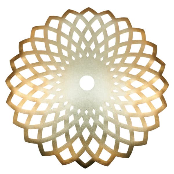 آوین زیر بشقابی گرد طرح دار طلایی