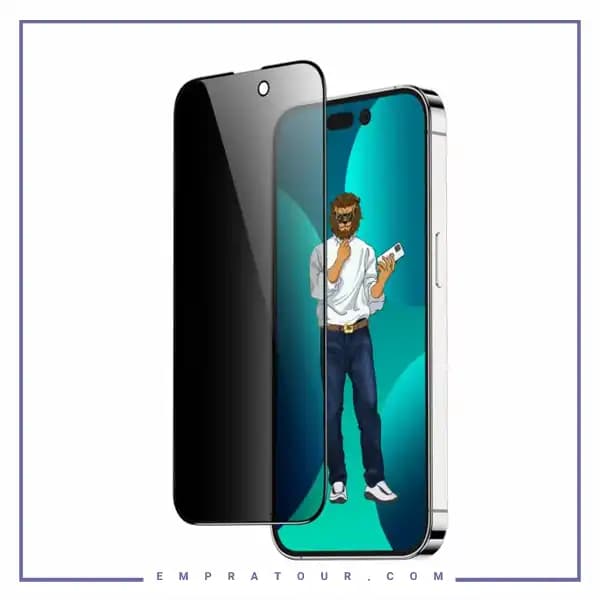 گلس حریم شخصی آیفون گرین لاین Green Lion 9H Steve Privacy iPhone 14 Pro Max