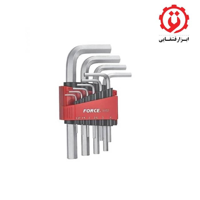 سری آچار آلن L شکل کوتاه 10عددی فورس مدل 5102