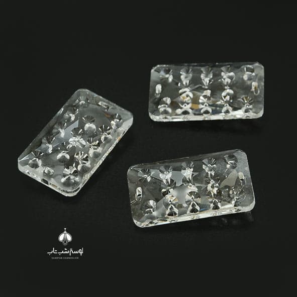 کریستال کلیپسی 5*3 نگین دار عسلی