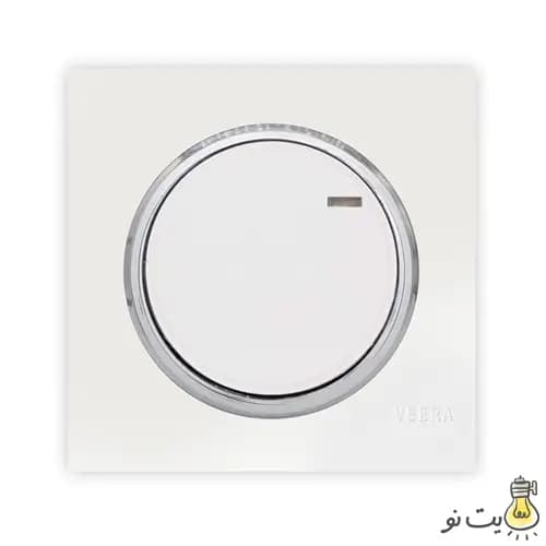 کلید و پریز ویرا مدل آلفا اسپرت سفید استیل (مات)