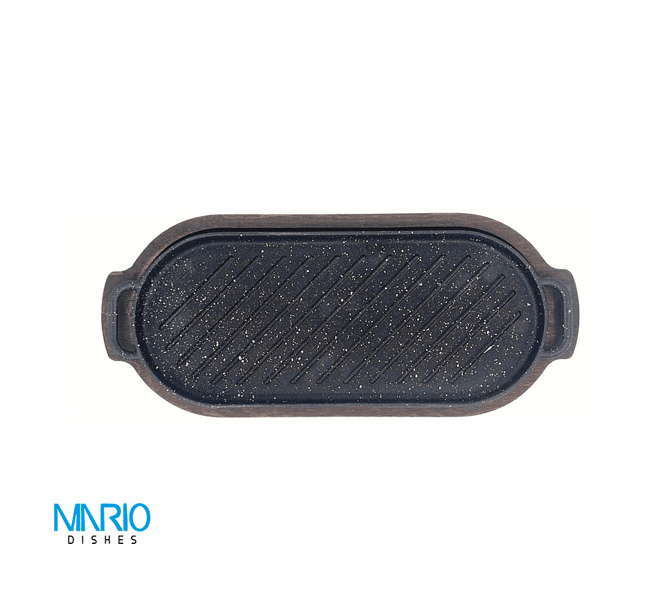 ظرف چدن و رست بیضی دو دسته بزرگ