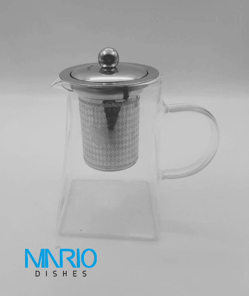 قوری دمنوش درب استیل مربع 550میل