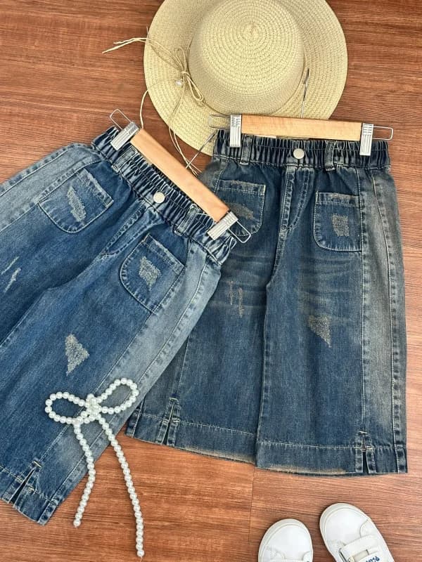 شلوارک جین بغل چاک برمودا