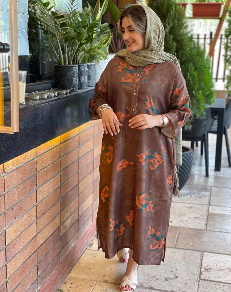 کفتان طرحدار لینن کنفی سایز 42 تا 50