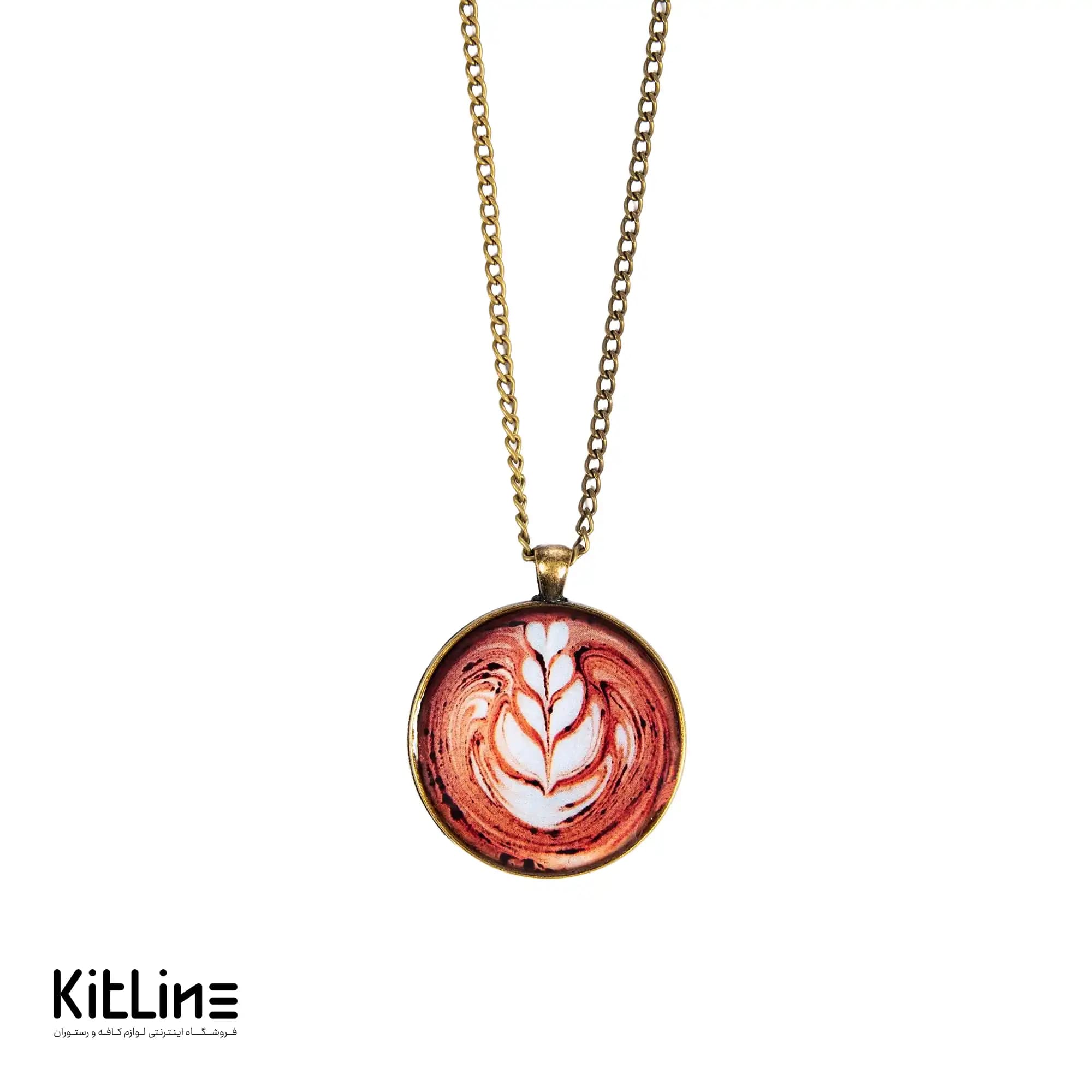 گردنبند بند زنجیری با آویز لاته آرت طرح لاله