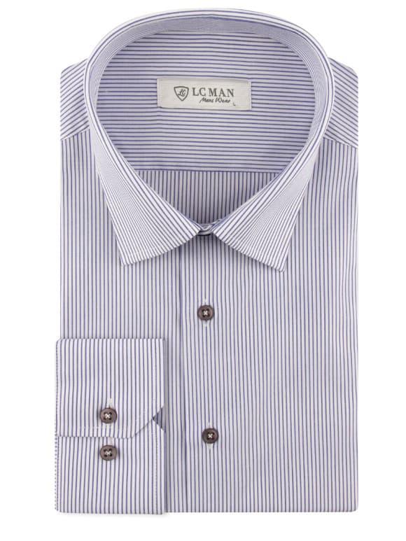 پیراهن مردانه راه راه آستین بلند ال سی من 068